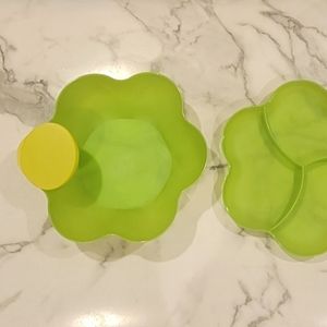 Tupperware Chip 'N Dip Set (Green & Yellow Set)
